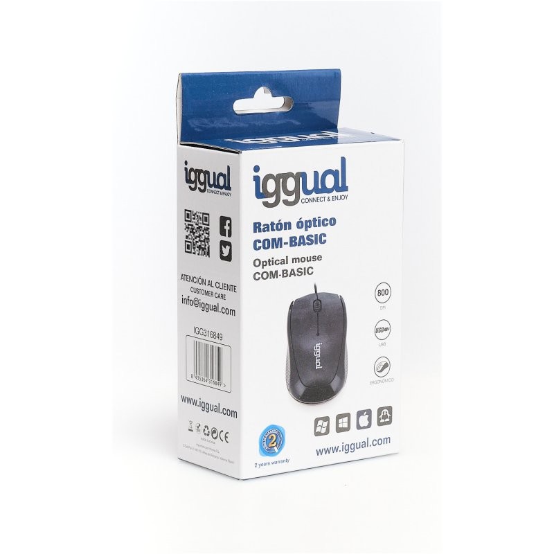 Iggual ratón óptico com-basic-800dpi negro