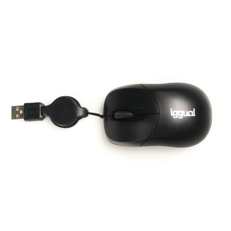 Iggual ratón retráctil com-basic-800dpi negro
