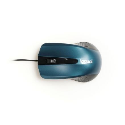 Iggual ratón óptico com-ergonomic-rl-800dpi azul