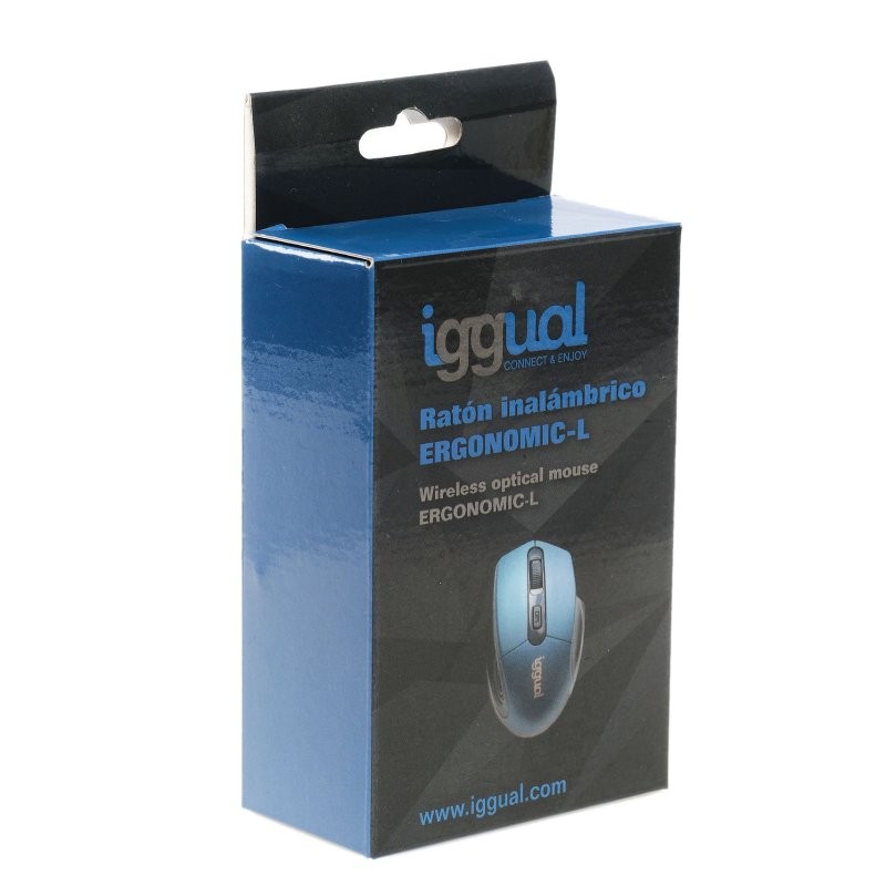 Iggual ratón inalámbrico ergonomic-l-1600dpi azul