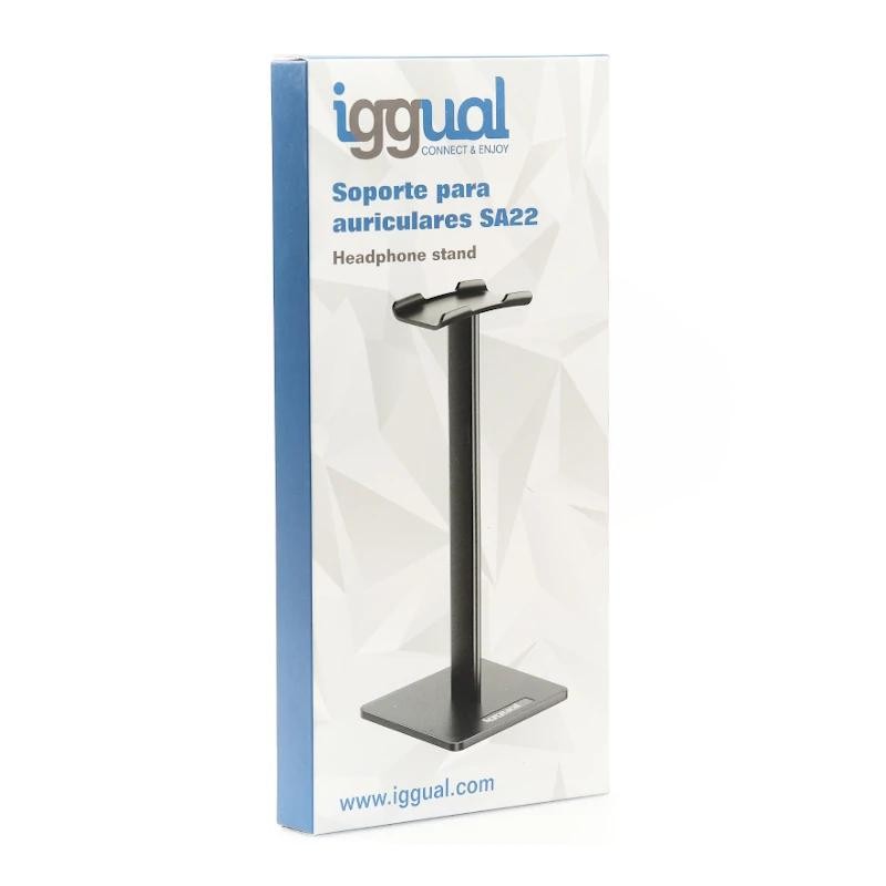 Iggual soporte para auriculares sa22 negro