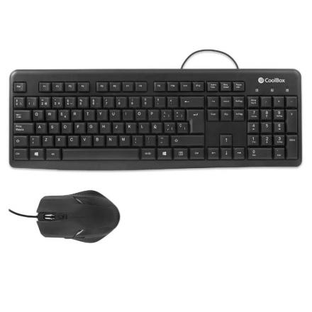 Coolbox kit teclado + raton usb con cable