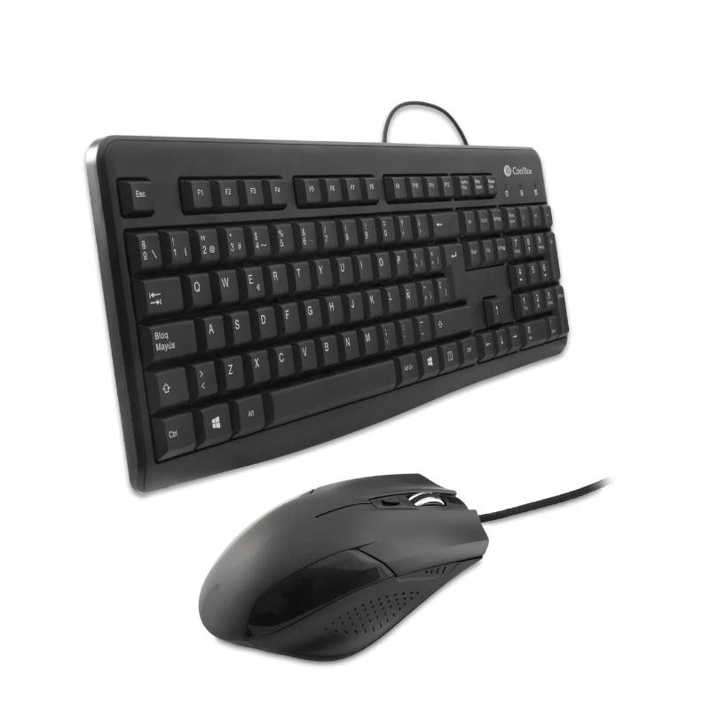 Coolbox kit teclado + raton usb con cable
