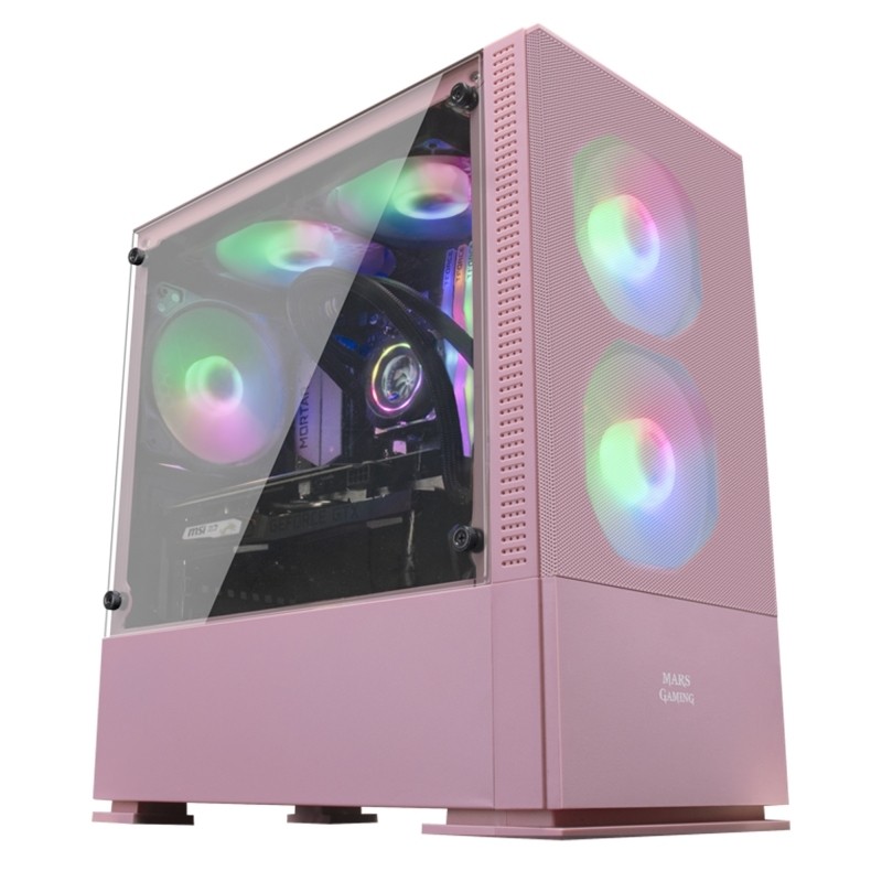 Mars gaming caja mcz premium m-atx 2x frgb rosa