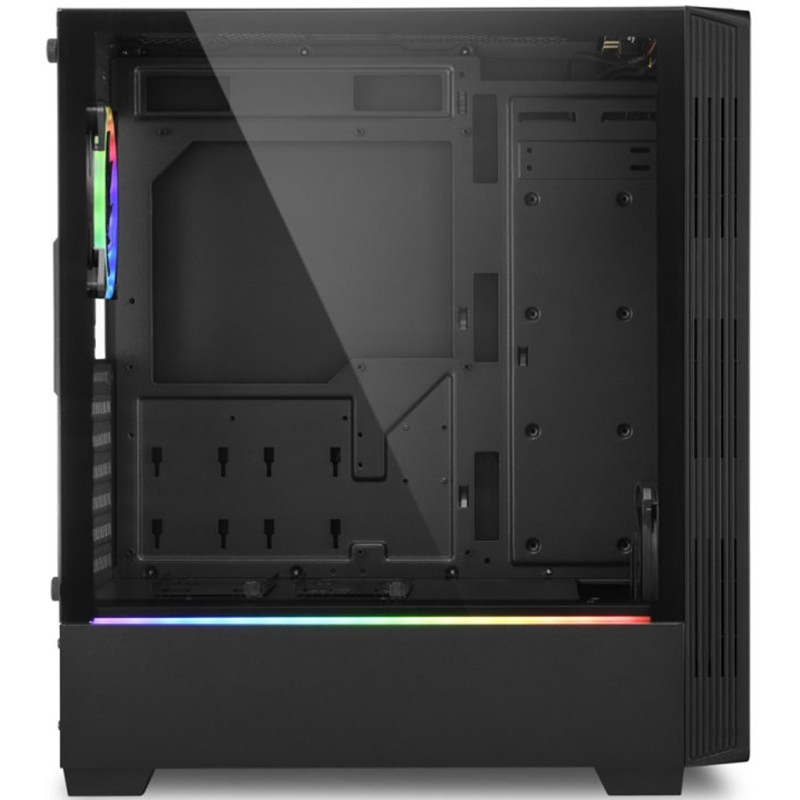 Caja sharkoon lit 100 atx 2xusb3.0 rgb sin fuente negro