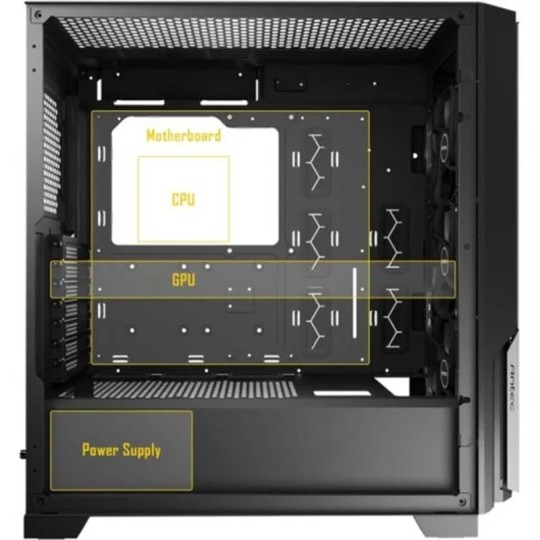 Caja ordenador gaming antec p20ce atx 2 x usb 3.2 sin fuente negro