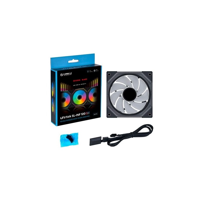 VENTILADOR 120X120 LIAN LI UNI FAN REVERSE SLIN 120 S BK