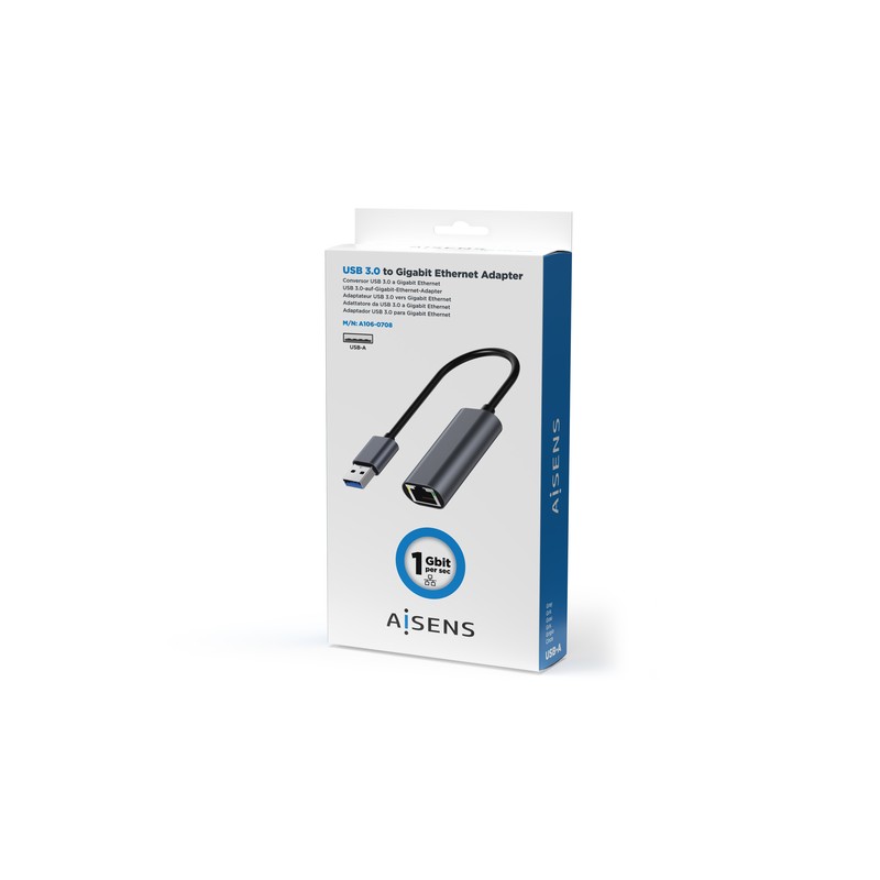 CABLE USB 3.0 A ETHERNET GIGABIT AISENS GRIS