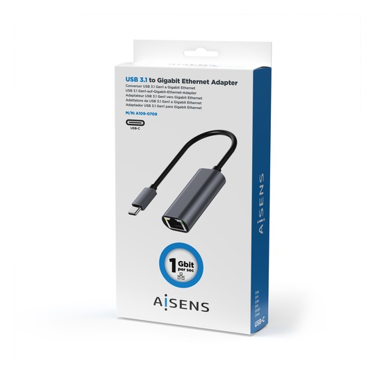 CABLE USB-C A ETHERNET GIGABIT AISENS GRIS