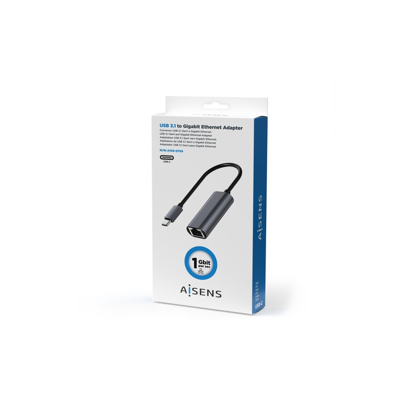 CABLE USB-C A ETHERNET GIGABIT AISENS GRIS