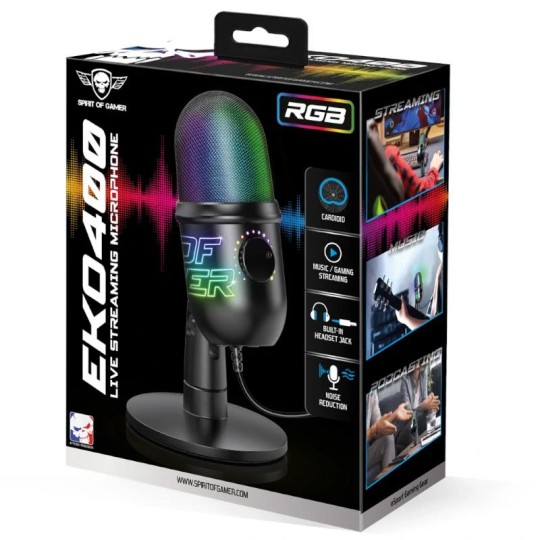 Spirit of gamer microfono eko negro