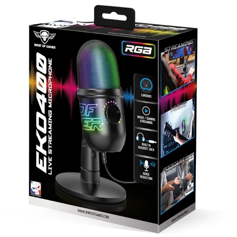 Spirit of gamer microfono eko negro