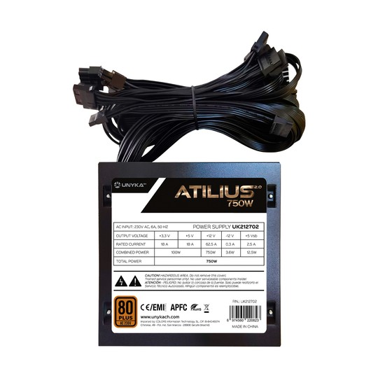 FUENTE DE ALIMENTACION ATX 750W UNYKACH ATILUS 2.0