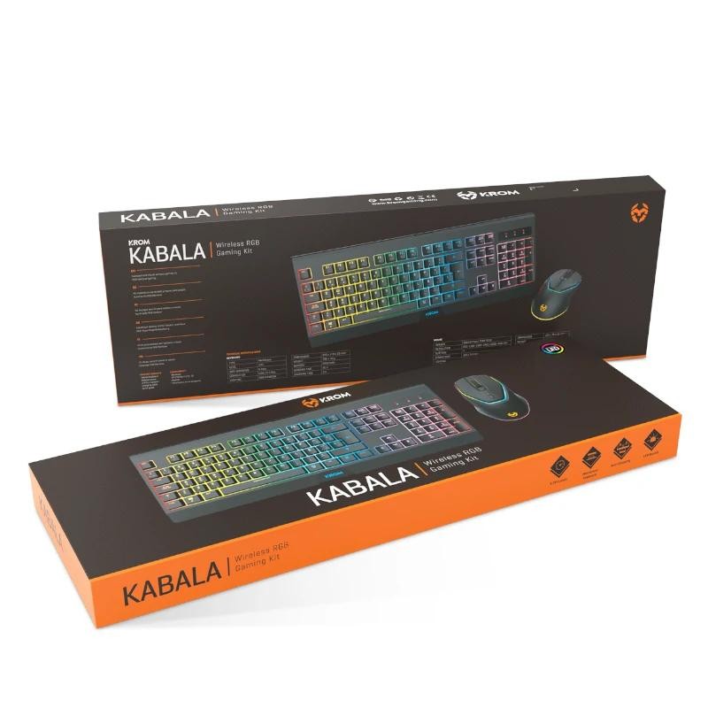 Krom kabala  | kit teclado y ratón wireless rgb sp