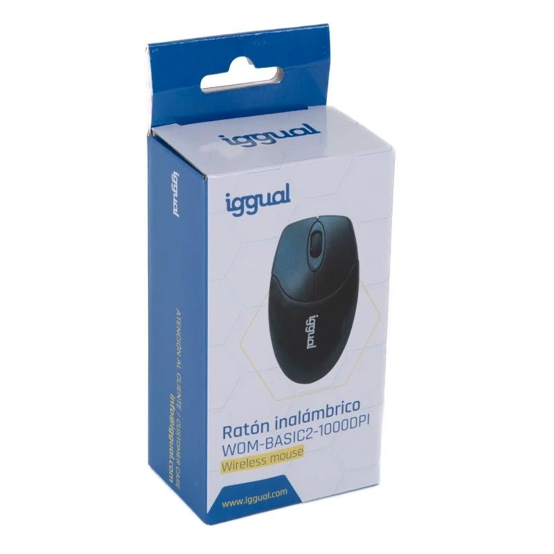 Iggual ratón inalámbrico wom-basic2-1000dpi negro