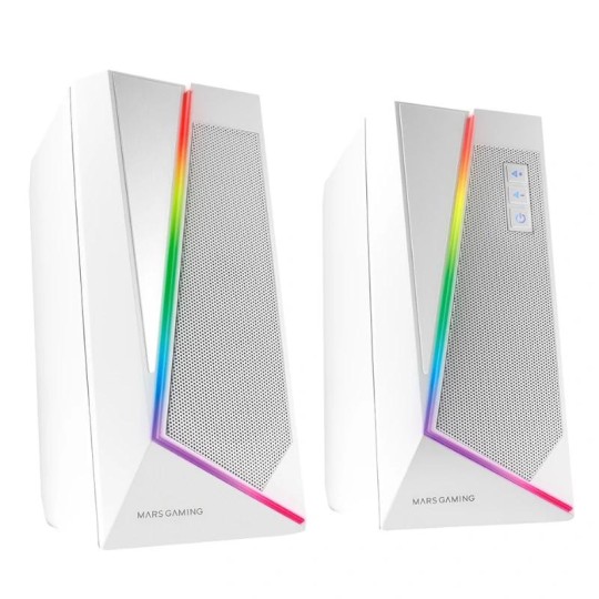 Mars gaming altavoces 20w usb,jack y bt blancos