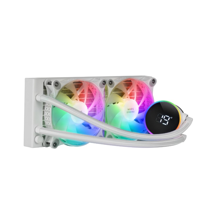 Refrigeracion Liquida Frgb Ml-lcd 240 Blanco Mars Gaming