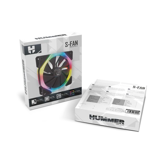 VENTILADOR 120X120 NOX HUMMER S-FAN ARGB RAINBOW