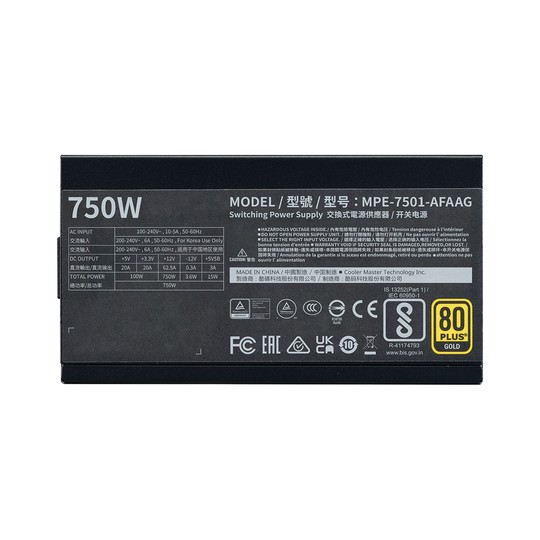 FUENTE DE ALIMENTACION ATX 3.0 750W COOLERMASTER MWE GOLD V