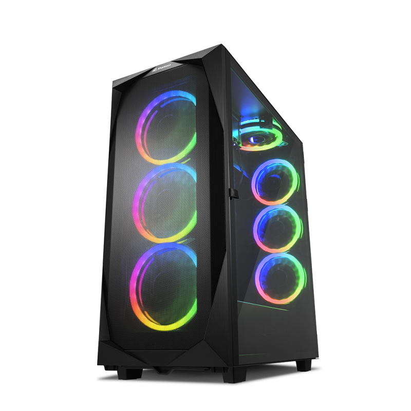CAJA ATX SHARKOON REV300 2XUSB3.0 RGB SIN FUENTE NEGRO