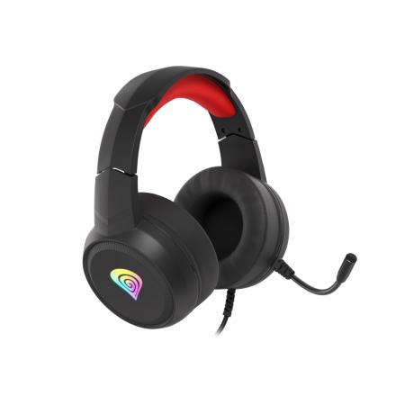AURICULARES GAMING GENESIS NEON 200 2.0 RGB PC,PS4,XBOX ONE y SWITCH NEGRO-ROJO