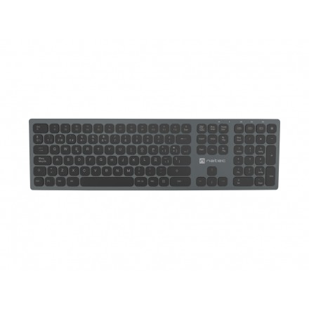 TECLADO WIRELESS NATEC DOLPHIN SLIM SWITCH X-SCISSOR BT5.0 BT3.0 2.4GHz ALUMINIO