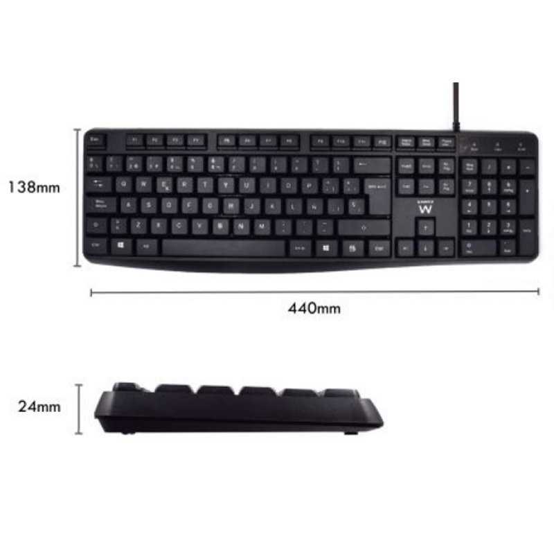 Ewent ew3006 kit teclado+ raton escrit. silenciosa