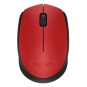 Logitech ratón inalámbrico m171 1000 dpi neg/rojo
