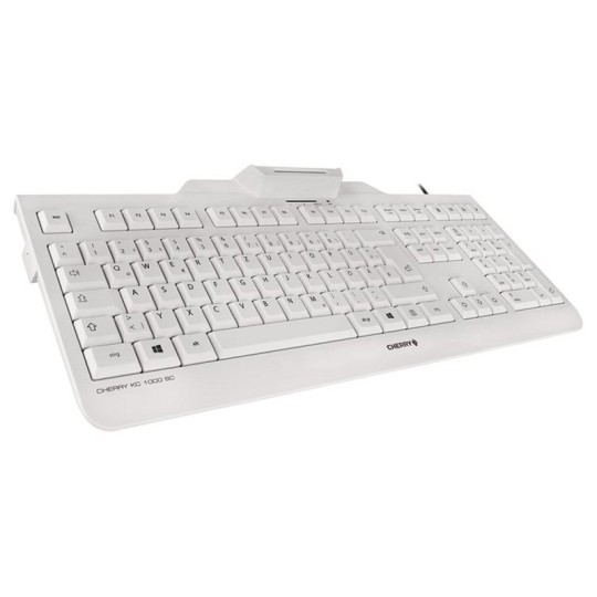 Cherry teclado+lector chip integrado (dnie) blanco
