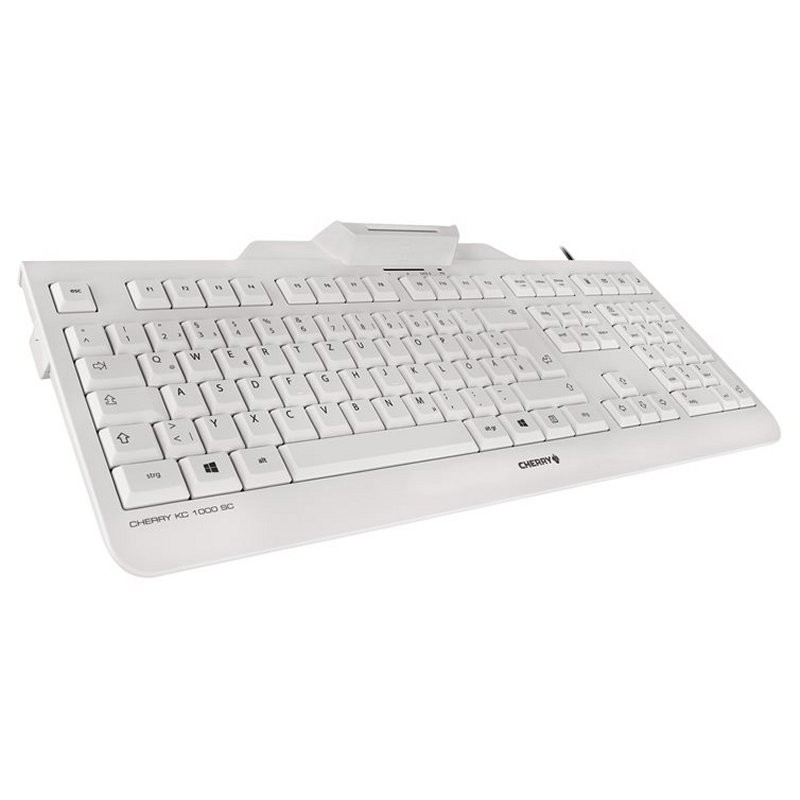Cherry teclado+lector chip integrado (dnie) blanco