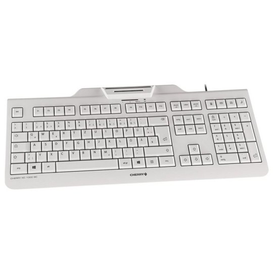 Cherry teclado+lector chip integrado (dnie) blanco