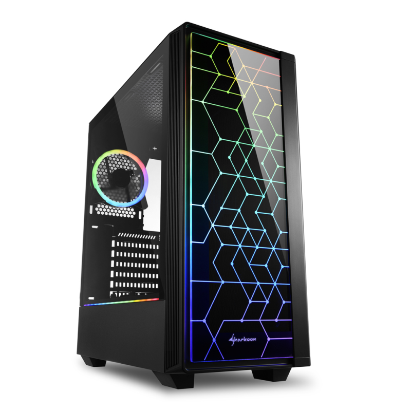 CAJA SHARKOON LIT 100 ATX 2XUSB3.0 RGB SIN FUENTE NEGRO