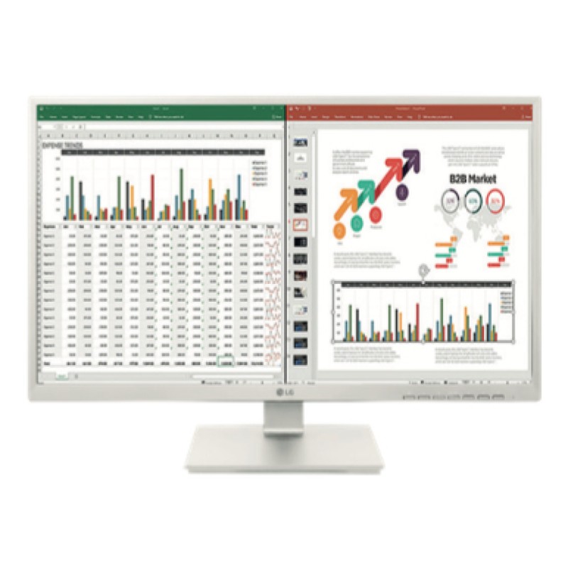 MONITOR LG 27" 27BK55YP-W FHD IPS 5MS HDMI DP REGULABLE EN ALTURA BLANCO