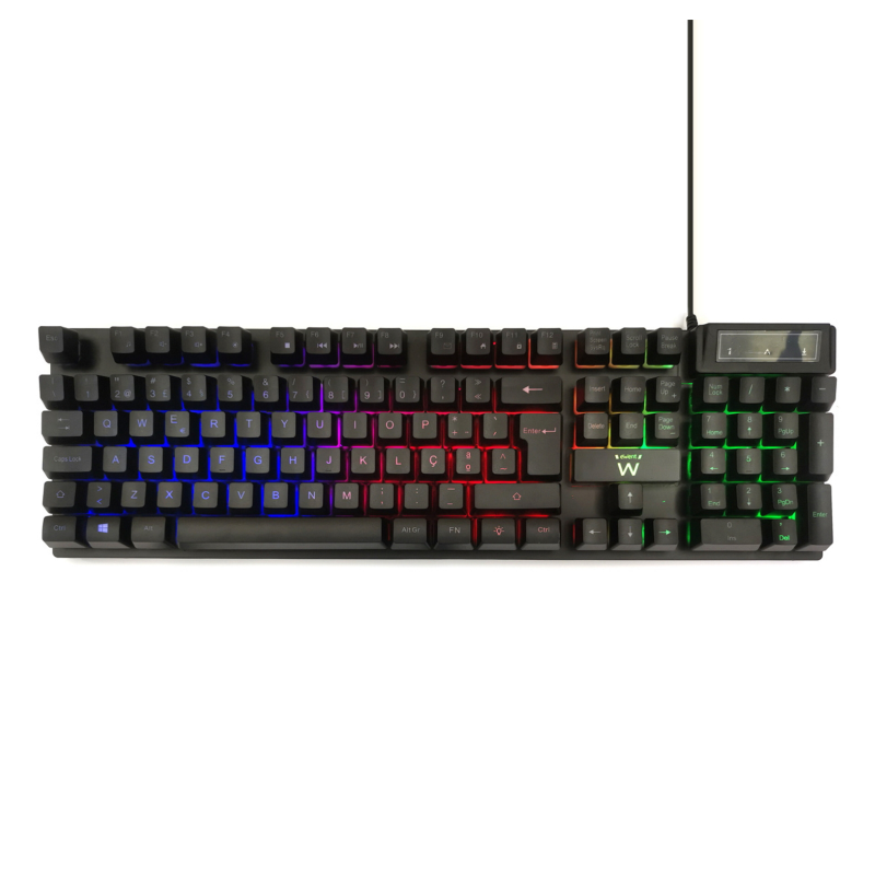 TECLADO PARA JUEGOS EWENT USB, ILUMINADO, DISEÑO PT.
