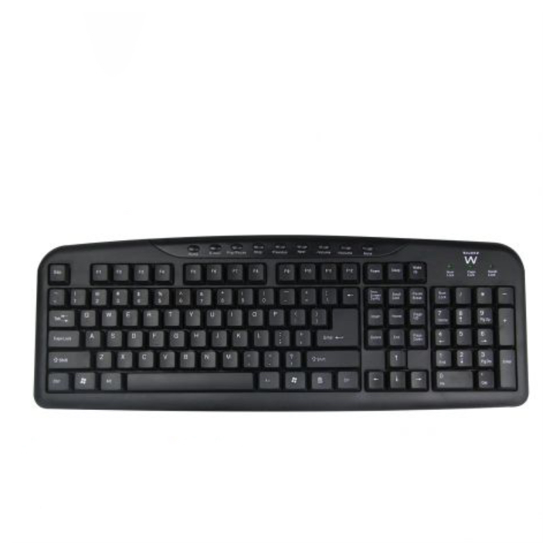TECLADO MULTIMEDIA EWENT NEGRO CON DISEÑO PT (USB).
