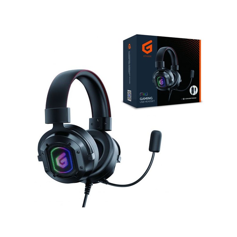 HEADSET USB GAMING 7.1 ATHAN02B RGB COMPATIBLE PC, PS3, PS4 CONCEPTRONIC