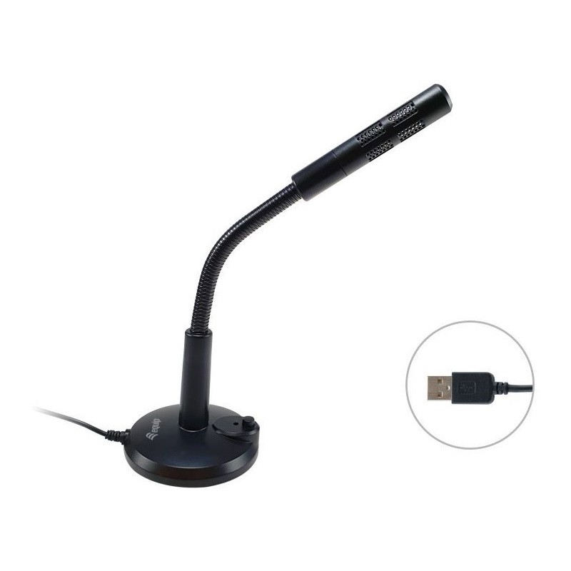 MICROFONO SOBREMESA EQUIP LIFE ONMIDIRECCIONAL USB BRAZO FLEXIBLE BOTON MUTE