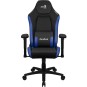 SILLA GAMING AEROCOOL CROWN DISEÑO PREMIUM CUERO SINTETICO AEROWEAVE NEGRA CON DETALLES EN AZUL REPOSABRAZOS 2D COJIN LUMBAR RES