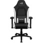 SILLA GAMING AEROCOOL CROWN DISEÑO PREMIUM CUERO SINTETICO AEROWEAVE NEGRA CON DETALLES EN BLANCO REPOSABRAZOS 2D COJIN LUMBAR R