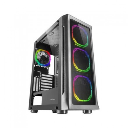 CAJA E-ATX TORRE GAMING MARS GAMING MC-NEO BLACK PREMIUM 4 VENTILADORES ARGB FRONTAL Y LATERAL DE CRISTAL TEMPLADO SIN FUENTE DE