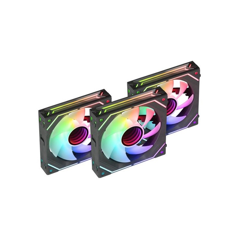 KIT 2xVENTILADOR INTERNO ARG DINAMICO MARS GAMING MF-LINKFINITY KIT WHITE MODULARES PWM 120mm 360º VENTILADOR Y MARCO ILUMINADO 