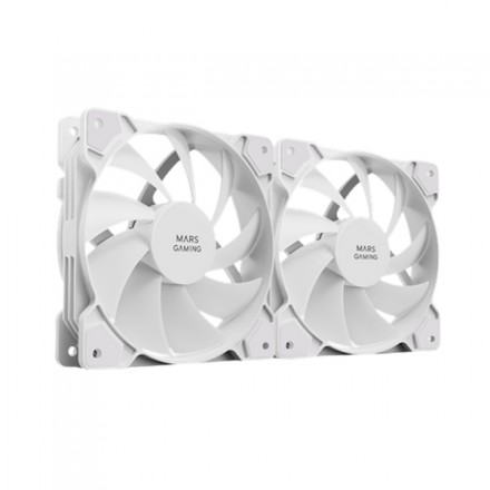 KIT 2xVENTILADOR INTERNO MARS GAMING MF-PWMX2 WHITE RODAMIENTOS DE FLUIDO DINAMICO SISTEMA PWM