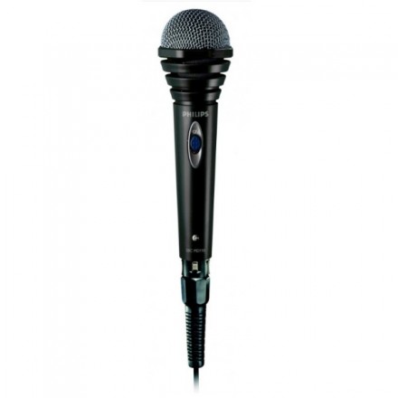 MICROFONO KARAOKE PHILIPS SBCMD110 COLOR NEGRO CABLE 1.5m JACK 3.5 - 6.3 mm MONO