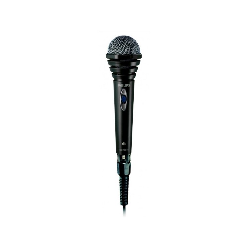 MICROFONO KARAOKE PHILIPS SBCMD110 COLOR NEGRO CABLE 1.5m JACK 3.5 - 6.3 mm MONO
