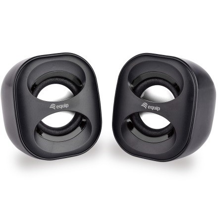 ALTAVOCES 2.0 EQUIP LIFE MINI 6W RMS COLOR NEGRO JACK 3.5 ALIMETANCION USB