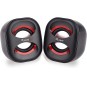 ALTAVOCES 2.0 EQUIP LIFE MINI 6W RMS COLOR NEGRO Y ROJO JACK 3.5 ALIMETANCION USB