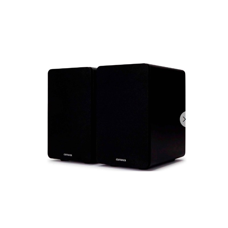 ALTAVOCES 2.0 HIFI PASIVOS AIWA SP-A100 COLOR NEGRO 2x70W RMS CONECTORES CHAPADOS EN ORO