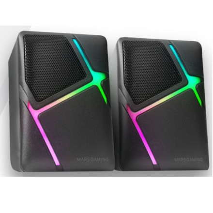 ALTAVOCES 2.0 MARS GAMING MS-H NEGRO 10W ILUMINACION RGB CONTROL DE VOLUMEN JACK 3.5mm