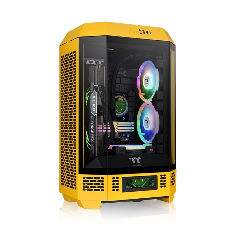 CAJA THERMALTAKE THE TOWER 300 BUMBLEBEE MINI-ITX 2XUSBA 3.2 SIN FUENTE NEGRO