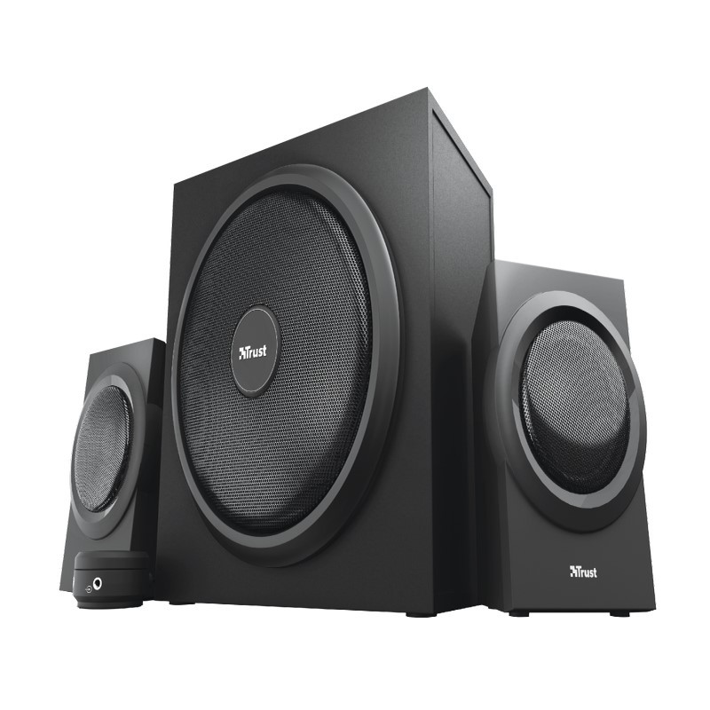 ALTAVOCES 2.1 TRUST YURI - 60W RMS (120W MAX) - CONTROL DE VOLUMEN- CONEXION AURICULARES- ENTRADA DE LINEA- COLOR NEGRO 23696